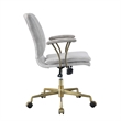 Benjara Adjustable Leatherette Swivel Office Chair with 5 Star Base- Gray & Gold