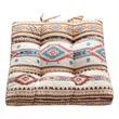 Benjara Tisa Traditional Ikat Pattern Fabric Chair Pad- Multicolor