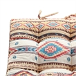 Benjara Tisa Traditional Ikat Pattern Fabric Chair Pad- Multicolor