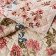 Benjara Rome 3 Piece Microfiber Reversible Print Queen Quilt Set-Multicolor