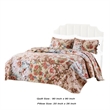 Benjara Rome 3 Piece Microfiber Reversible Print Queen Quilt Set-Multicolor