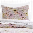 Benjara Milan 3 PC Blooming Flower Pattern Queen Quilt Set- White & Pink