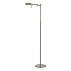 Benjara 10W LED Adjustable Metal Floor Lamp with Swing Arm- Chrome