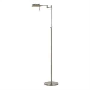 Benjara 10W LED Adjustable Metal Floor Lamp with Swing Arm- Chrome