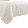 Benjara 7 Piece Cotton Queen Comforter Set with Fringe Details- White