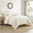 Benjara 7 Piece Cotton Queen Comforter Set with Fringe Details- White