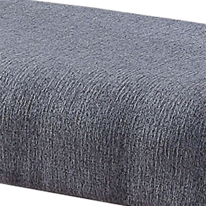 Benjara Rectangular Fabric Counter Height Bench with Padded Seat- Brown and Blue