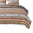 Benjara 3 Piece Microfiber King Size Quilt Set with Chevron Print- Multicolor