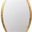 Benjara Oval Shape Metal Frame Wall Mirror- Gold