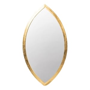 Benjara Oval Shape Metal Frame Wall Mirror- Gold