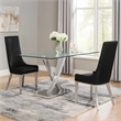 Benjara Leatherete Dining Chair w/ Vertically Stitched Backrest-Black (Set of 2)