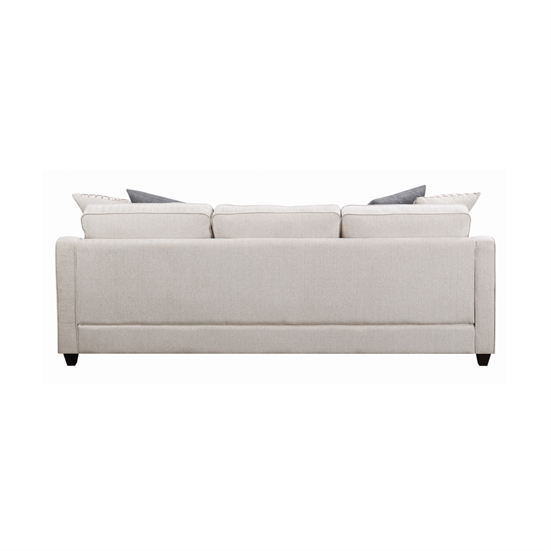 Benjara L Shaped Fabric Sectional with Reversible Chaise and Tapered Legs- Cream