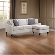 Benjara L Shaped Fabric Sectional with Reversible Chaise and Tapered Legs- Cream