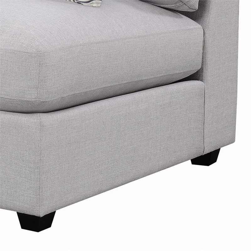 Benjara Fabric Armless Chair with Pillow Back Cushions and Tapered Feet- Gray