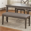 Benjara Rectangular Fabric Bench with Wooden Tapered legs- Charcoal Gray