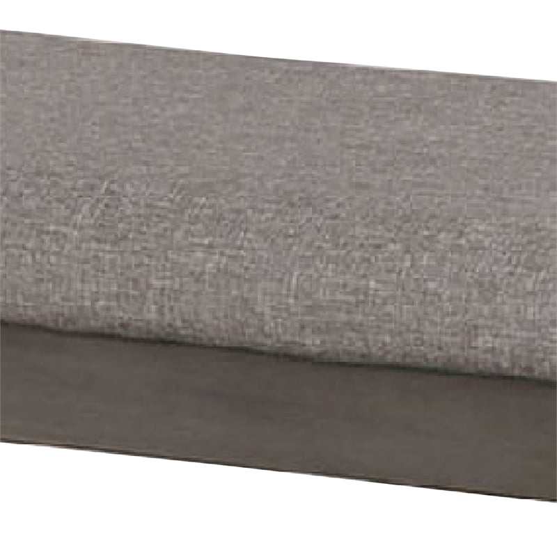 Benjara Rectangular Fabric Bench with Wooden Tapered legs- Charcoal Gray