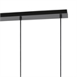 Benjara Metal Pendant Fixture with 4 Lantern Design Glass Shade- Black and Clear
