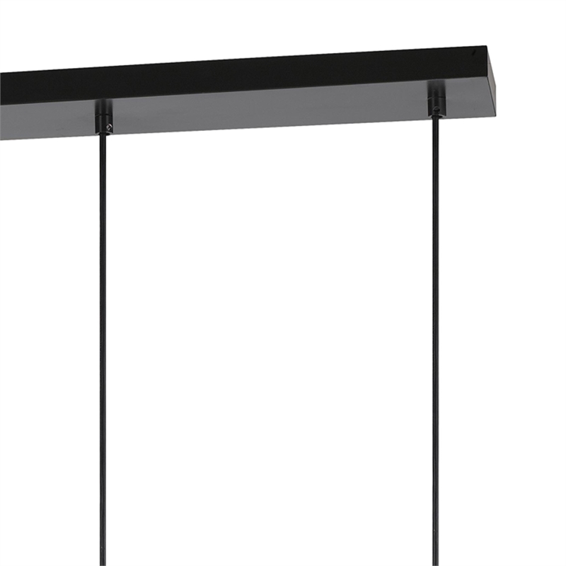 Benjara 4 Light Metal Frame Pendant Fixture with Wooden and Glass Shades- Brown