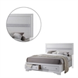Benjara 2 Drawer Wooden Eastern King Size Bed with Panel Headboard- White