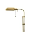 Benjara Metal Rectangular Floor Lamp with Adjustable Pole- Gold