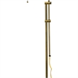 Benjara Metal Rectangular Floor Lamp with Adjustable Pole- Gold