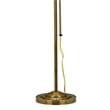 Benjara Metal Rectangular Floor Lamp with Adjustable Pole- Gold