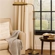 Benjara Metal Rectangular Floor Lamp with Adjustable Pole- Gold