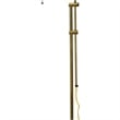 Benjara Metal Rectangular Floor Lamp with Adjustable Pole- Gold