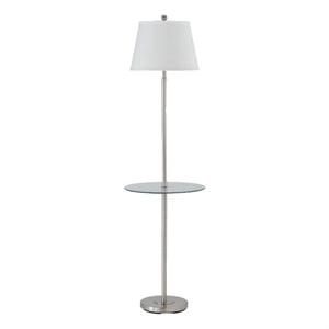 Benjara Metal Round 3 Way Floor Lamp with Spider Type Shade- Silver and Brown
