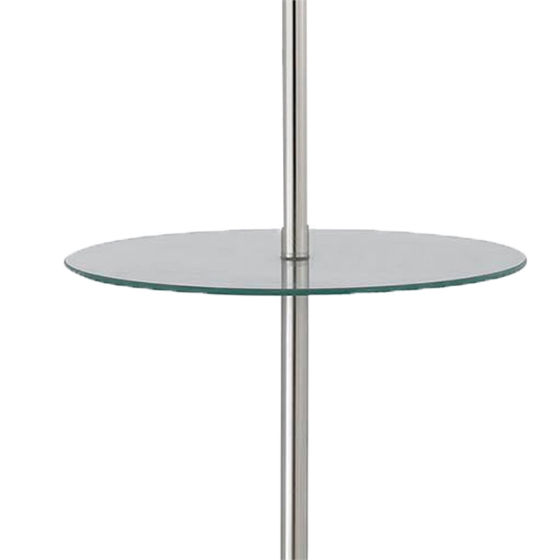 Benjara Metal Round 3 Way Floor Lamp with Spider Type Shade- Silver and Brown