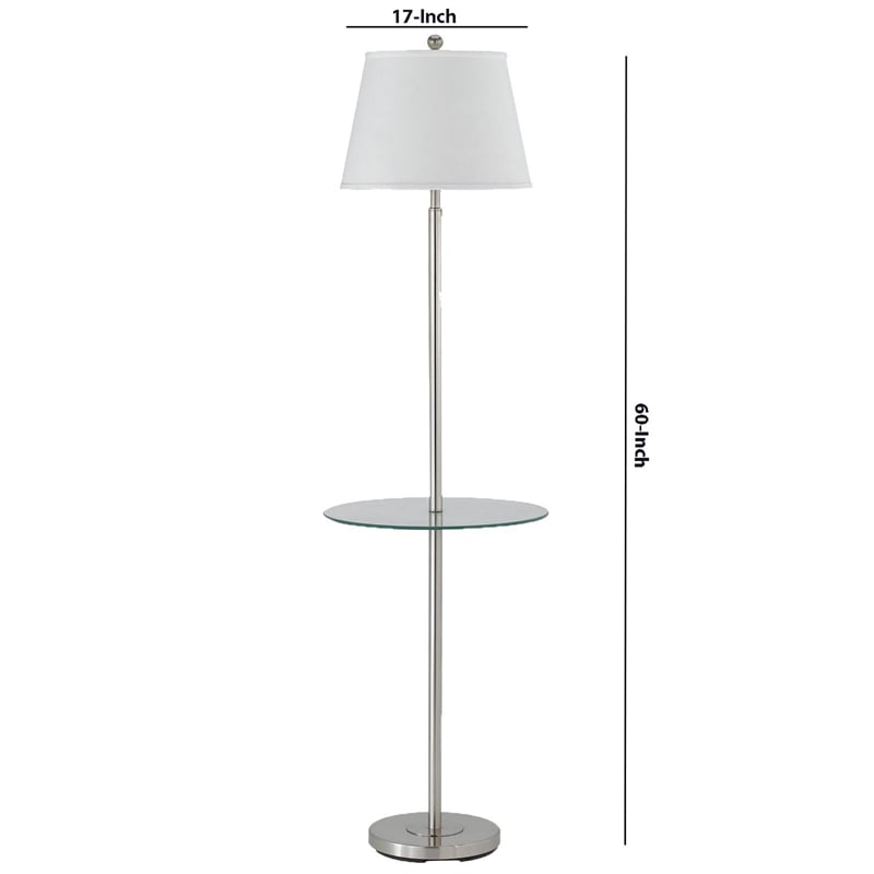 Benjara Metal Round 3 Way Floor Lamp with Spider Type Shade- Silver and Brown
