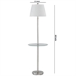 Benjara Metal Round 3 Way Floor Lamp with Spider Type Shade- Silver and Brown