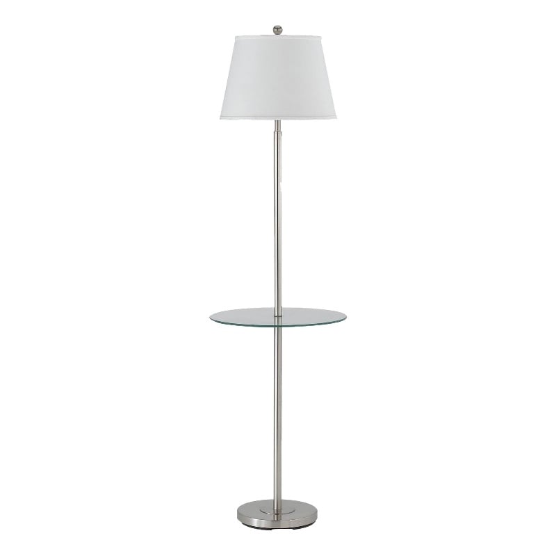 Benjara Metal Round 3 Way Floor Lamp with Spider Type Shade- Silver and Brown