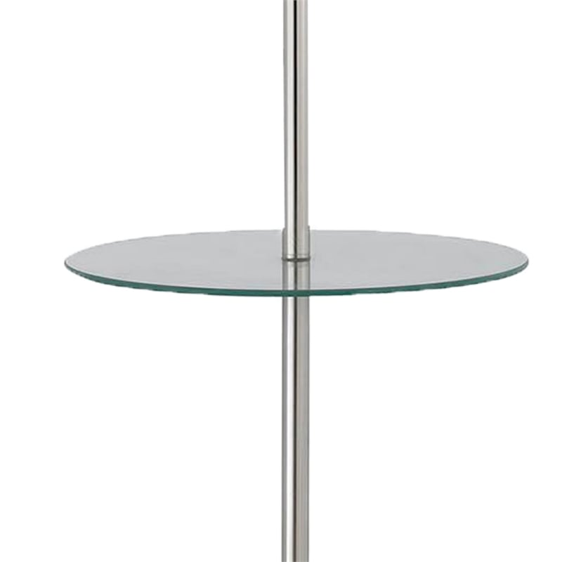 Benjara Metal Round 3 Way Floor Lamp with Spider Type Shade- Silver and Brown