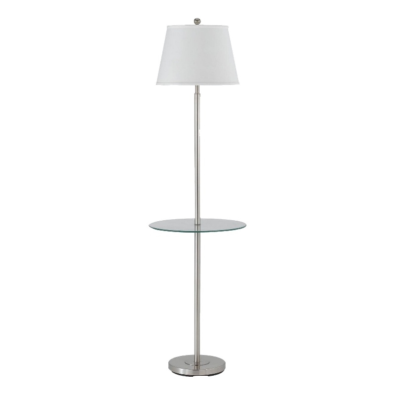 Benjara Metal Round 3 Way Floor Lamp with Spider Type Shade- Silver and Brown