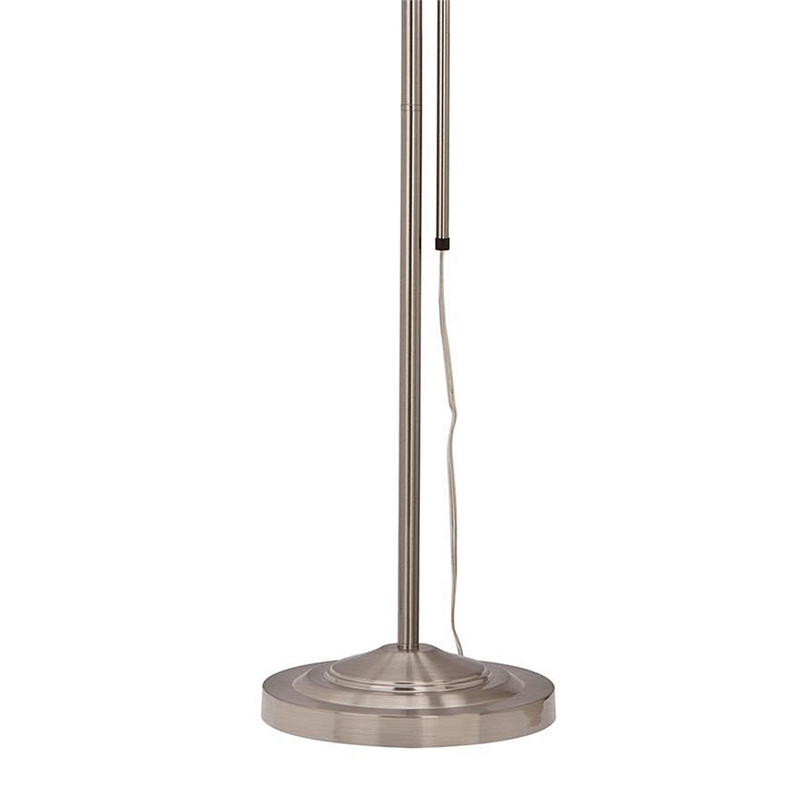 Benjara Metal Rectangular Floor Lamp with Adjustable Pole- White