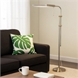 Benjara Metal Rectangular Floor Lamp with Adjustable Pole- White