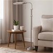 Benjara Metal Rectangular Floor Lamp with Adjustable Pole- White