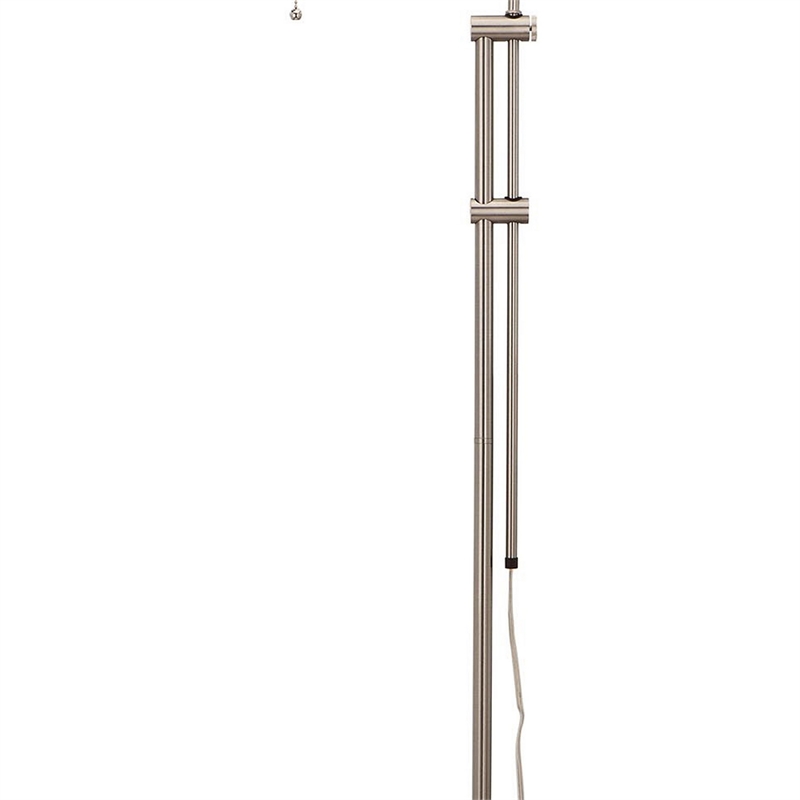 Benjara Metal Rectangular Floor Lamp with Adjustable Pole- White