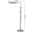 Benjara Metal Rectangular Floor Lamp with Adjustable Pole- White