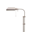 Benjara Metal Rectangular Floor Lamp with Adjustable Pole- White