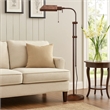 Benjara Metal Rectangular Floor Lamp with Adjustable Pole- Bronze