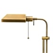 Benjara Metal Rectangular Desk Lamp with Adjustable Pole- Gold