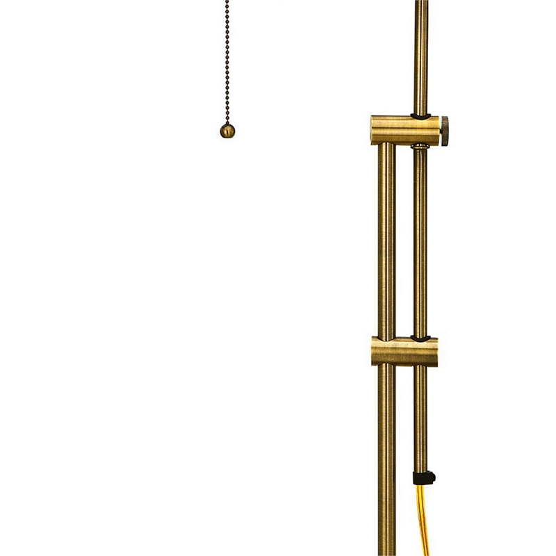 Benjara Metal Rectangular Desk Lamp with Adjustable Pole- Gold