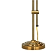 Benjara Metal Rectangular Desk Lamp with Adjustable Pole- Gold