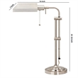 Benjara Metal Rectangular Desk Lamp with Adjustable Pole- Silver