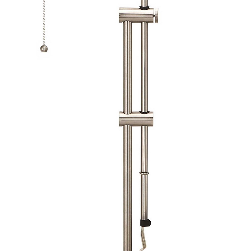 Benjara Metal Rectangular Desk Lamp with Adjustable Pole- Silver
