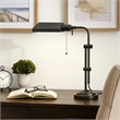 Benjara Metal Rectangular Desk Lamp with Adjustable Pole- Black