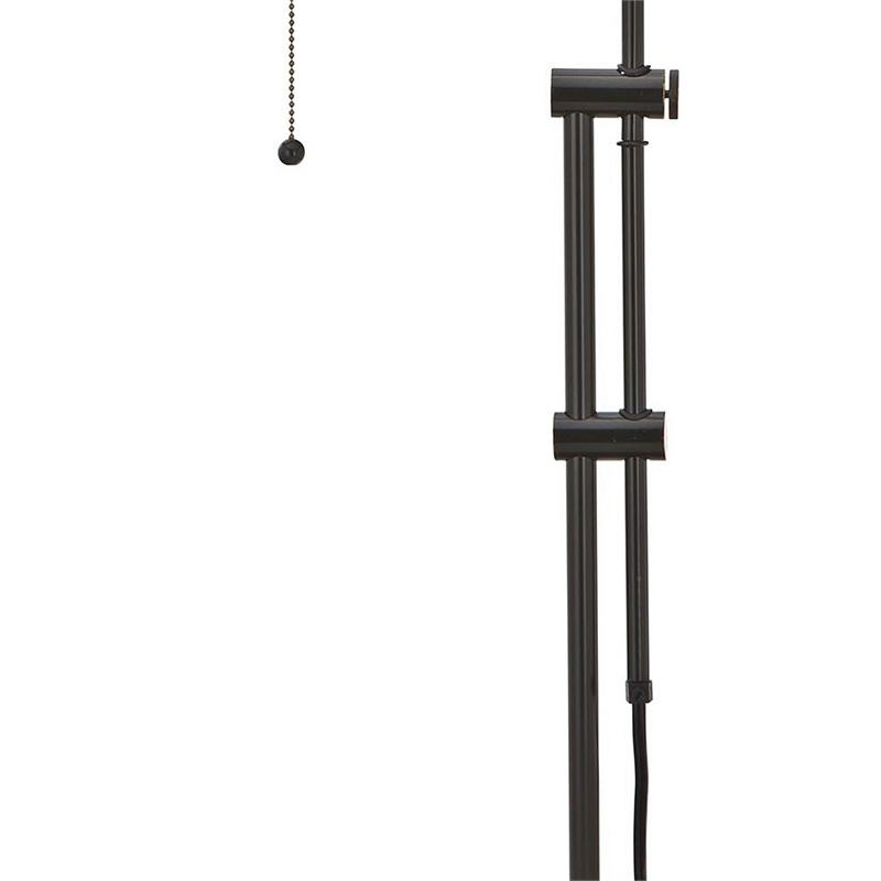 Benjara Metal Rectangular Desk Lamp with Adjustable Pole- Black
