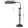 Benjara Metal Rectangular Desk Lamp with Adjustable Pole- Black